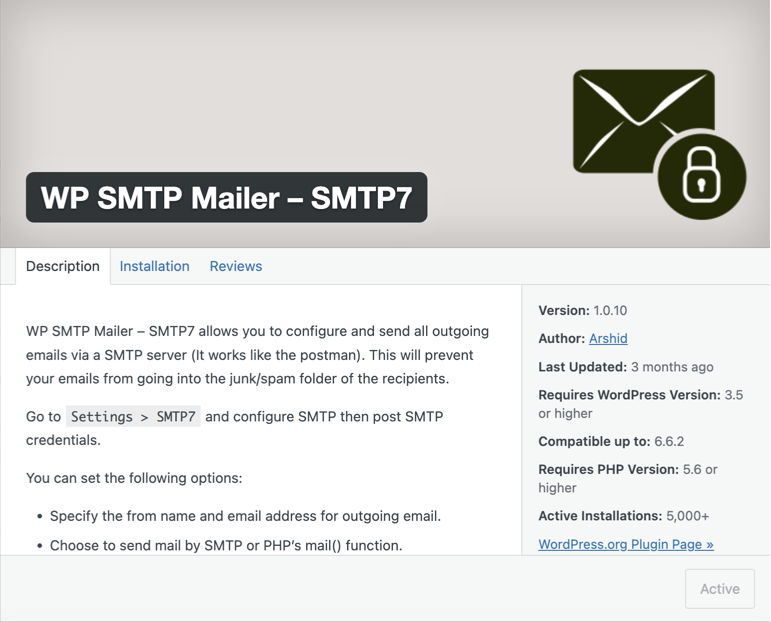 WP SMTP Mailer – SMTP7